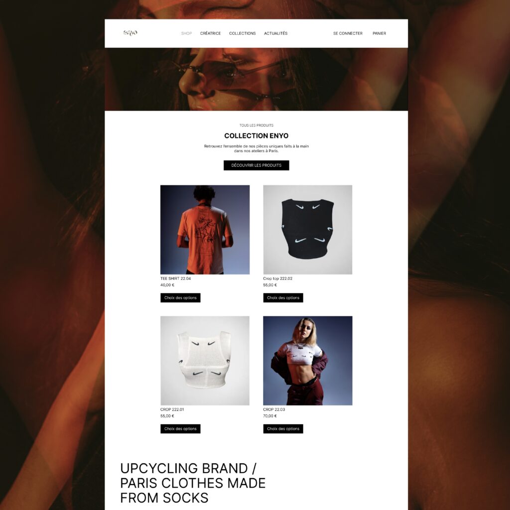 refonte maquettes site web e-commerce marque de vêtements paris enyo studio